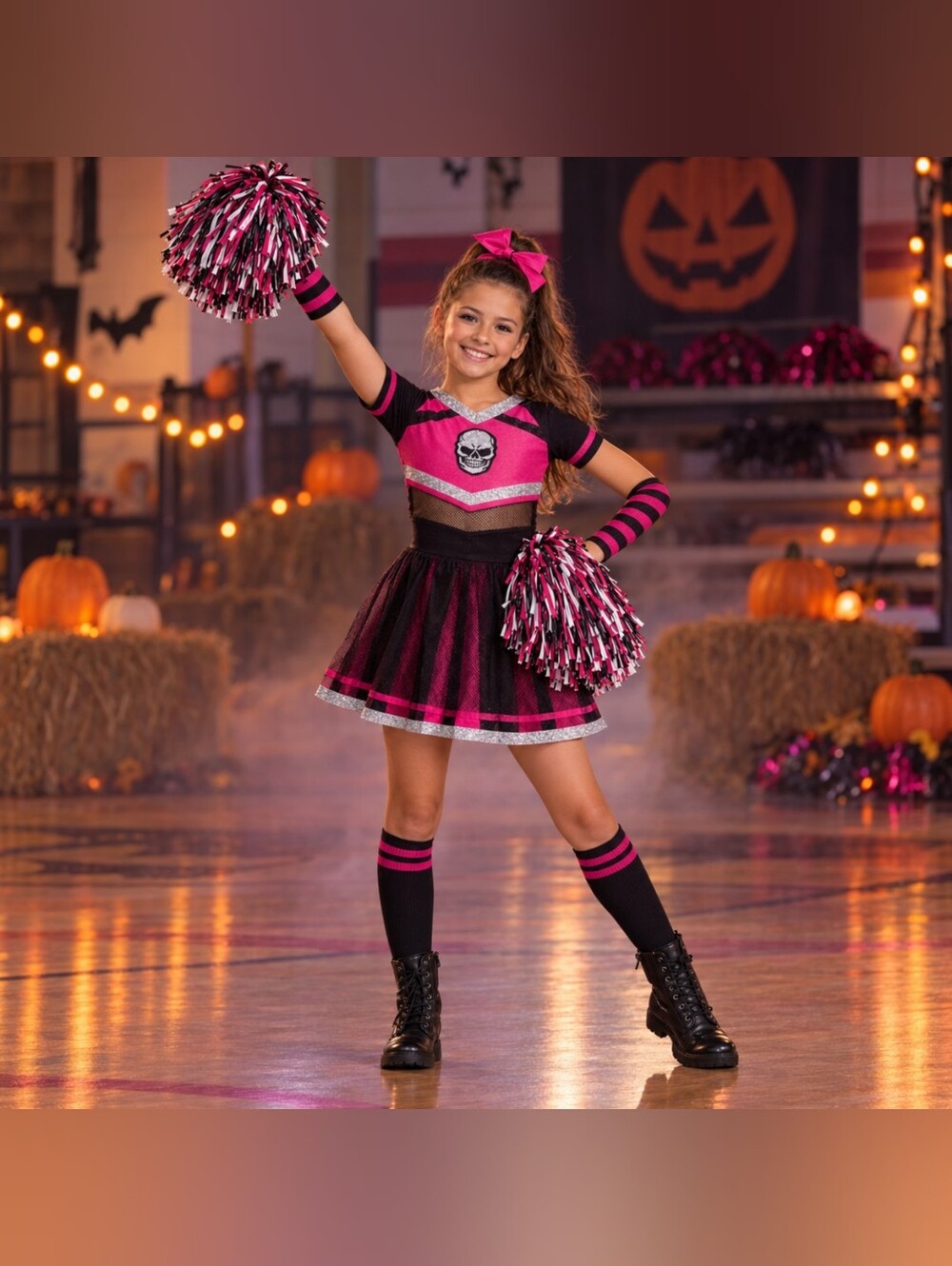 Spooktacular Creations Girls Scary Cheerleader Halloween Costume Size L 10–12